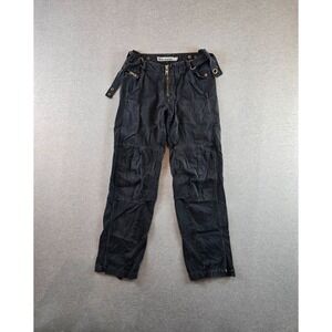 Nice Collective Pants Mens 30x31 Black Canvas Utility Adjustable Straps Moto